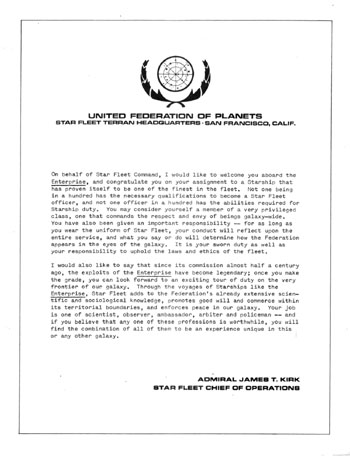 U.S.S. Enterprise Officer's Manual
