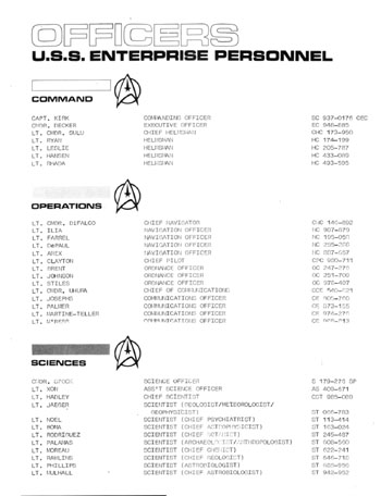 U.S.S. Enterprise Officer's Manual