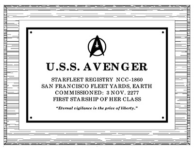 Avenger Class Heavy Frigate General Plans - U.S.S. Avenger NCC-1860