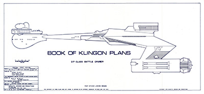Book of Klingon Plans D7 Class Battle Cruiser