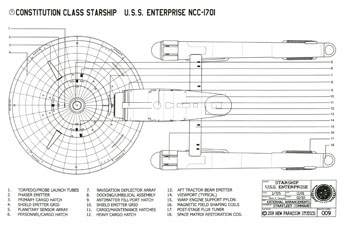 Constitution Class Starship - U.S.S. Enterprise NCC-1701
