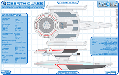Cydonia 6 Ink Blueprints - Oberth Class Research Cruiser - NCC-602