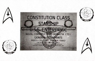 Federation Starship U.S.S. Enterprise Constitution Class Naval Construction Contract #1701