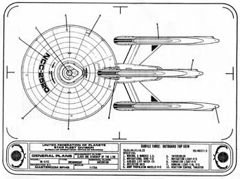 Ascension Class Starship - Outboard Top View
