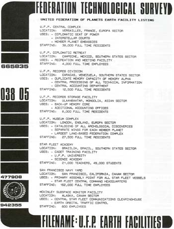 U.F.P. Earth Facilities