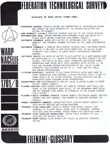 Galaxy Class Warp Drive Terms Glossary Pt. 2