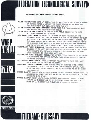 Galaxy Class Warp Drive Terms Glossary Pt. 3