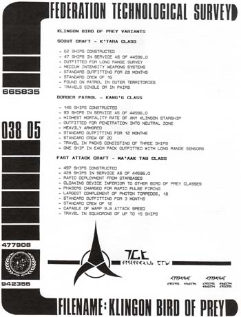 Klingon Bird of Prey Variants