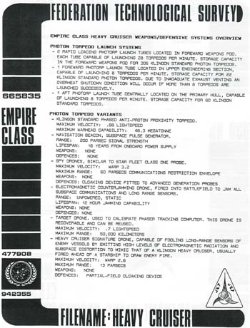 Klingon Empire Class Heavy Cruiser History/Details