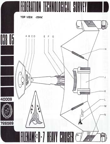 Klingon D-7 Heavy Cruiser Top View