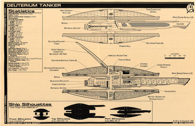 Starfleet Deuterium Tanker - Huntington Class Blueprints