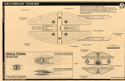 Starfleet Deuterium Tanker - Huntington Class Blueprints