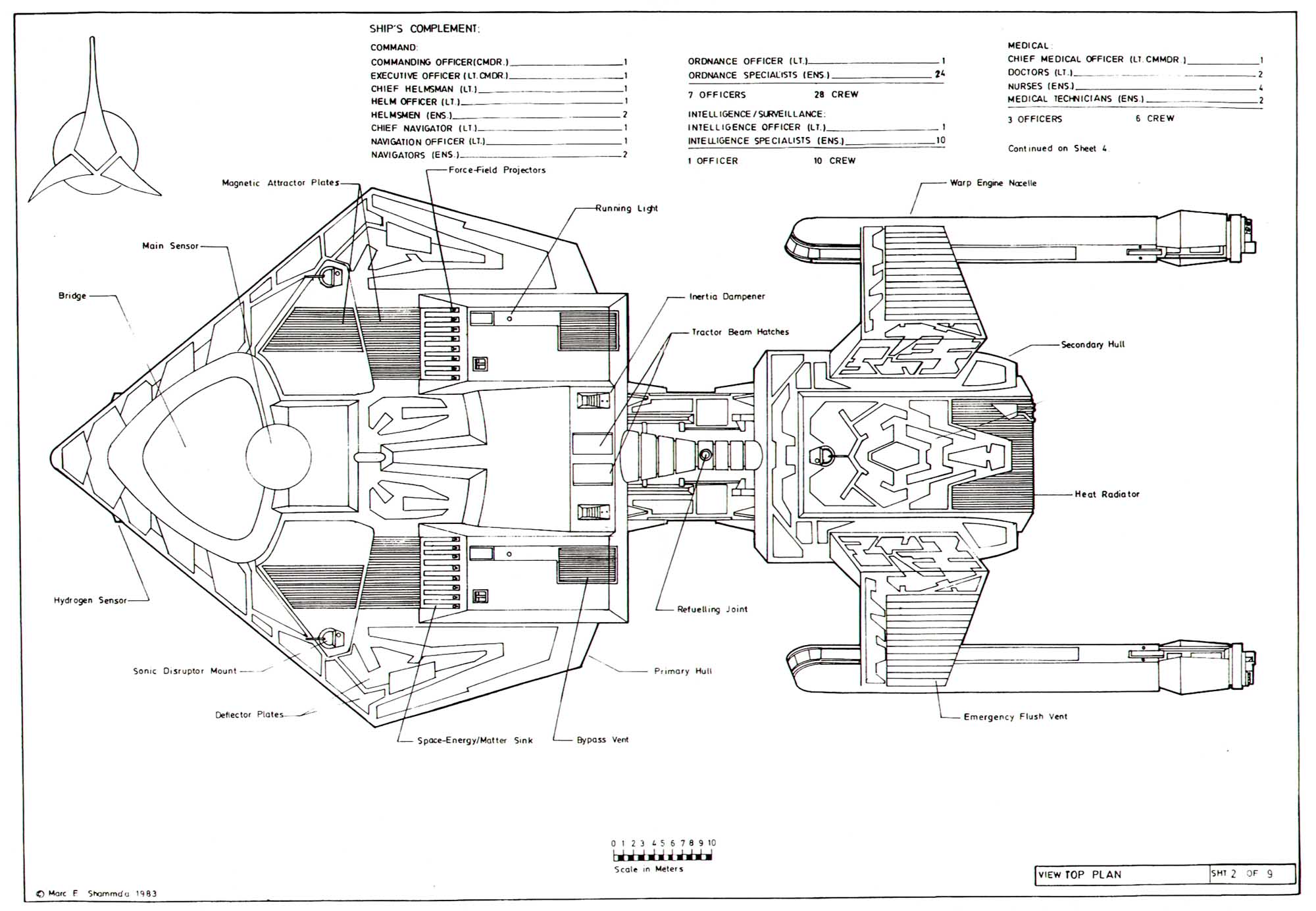Star Trek Blueprints Klingon Destroyer K'T'Orr Class