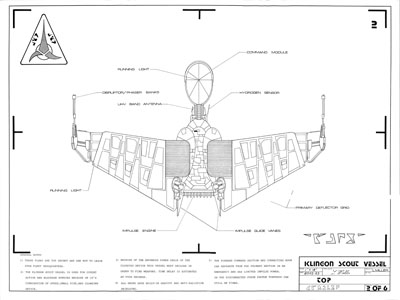 K'Tara Klingon Scout Vessel Blueprints