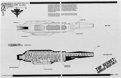 Pollux Class Romulan Destroyer Blueprints