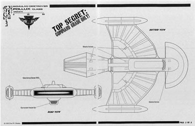 Pollux Class Romulan Destroyer Blueprints