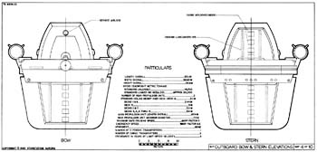 Sherman Class Cargo Drone - Outboard Bow & Stern Elevations