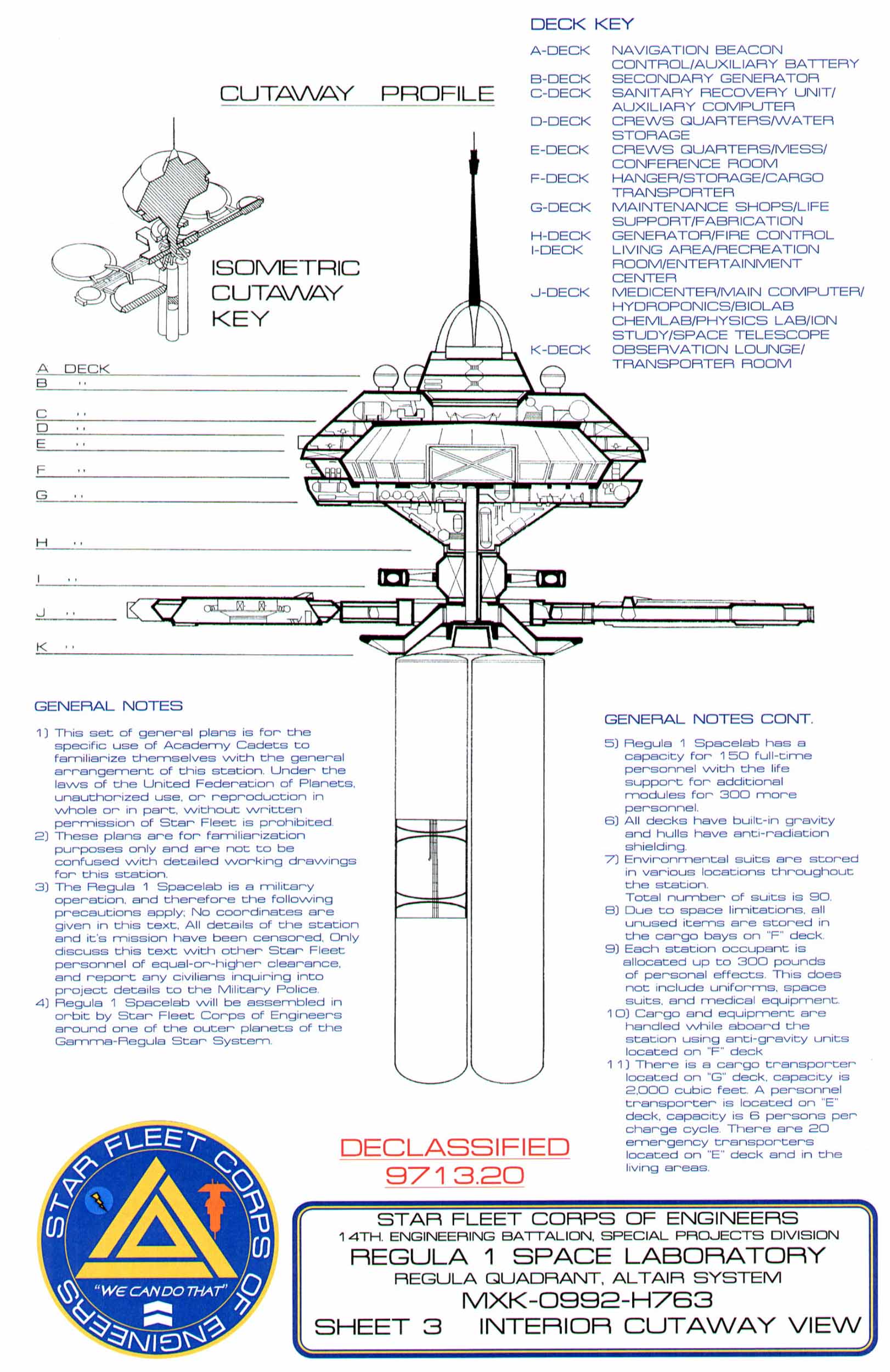 Star Trek Blueprints: Regula 1 Space Laboratory star trek engineering schematics 