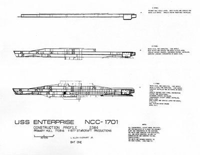 U.S.S. Enterprise Construction Plans - Primary Hull