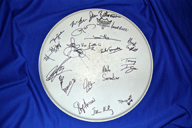 Charity Auction Alert: Autographed Neil Peart Drum Head