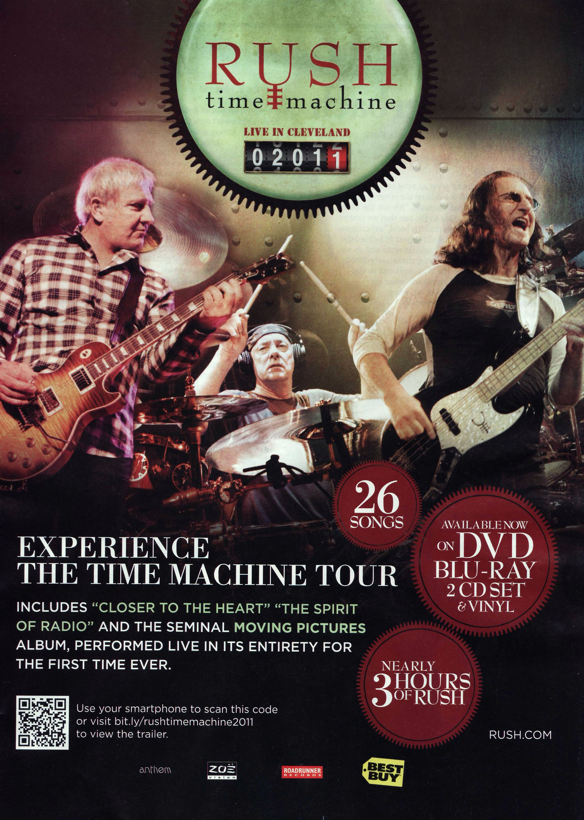 Rush Time Machine 2011 Live Cleveland Vinilo 4 Lp Stock