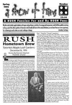 A Show of Fans - Rush Fanzine - Issue #4 - Page 1