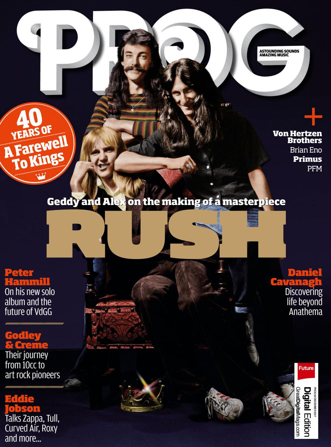 Rush Appear on the Cover of PROG Magazine's December 2017 Issue