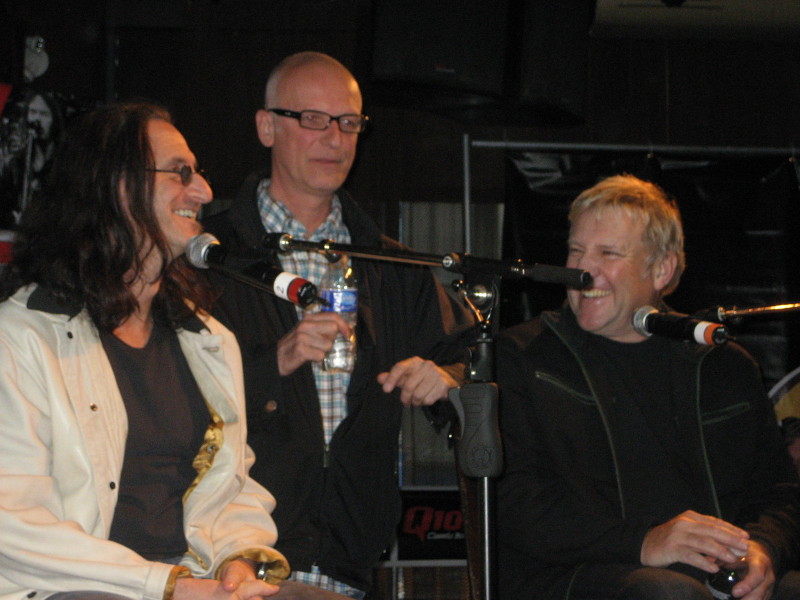 Geddy Lee and Alex Lifeson with Kim Mitchell