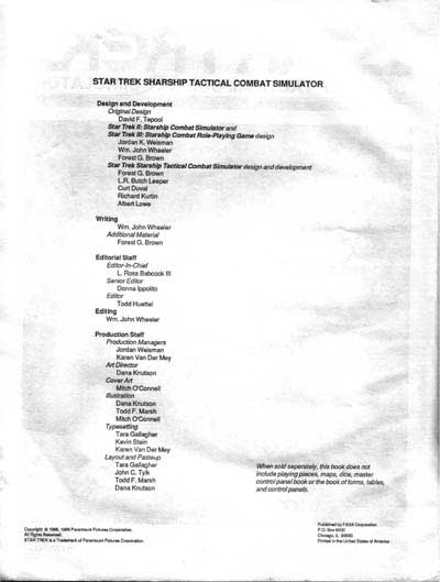 Star Trek: Starship Tactical Combat Simulator (FASA 2003)