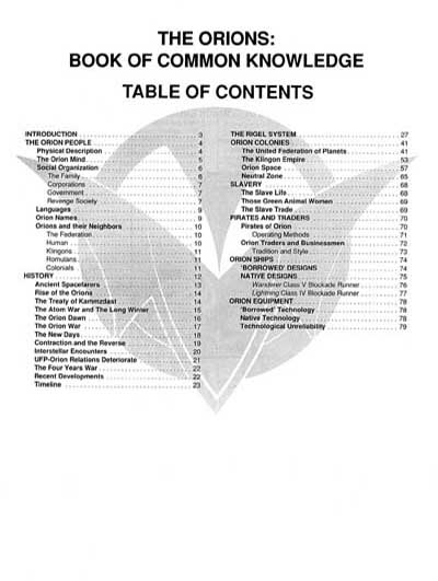 Star Trek RPG: The Orions - Book of Common Knowledge (FASA 2007)
