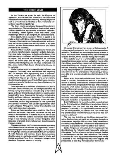 Star Trek RPG: The Orions - Book of Common Knowledge (FASA 2007)