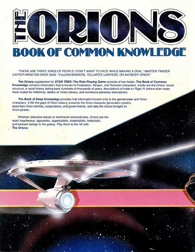 Star Trek RPG: The Orions - Book of Common Knowledge (FASA 2007)
