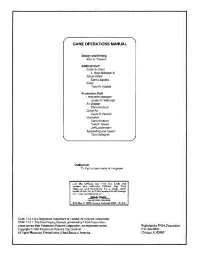 Star Trek RPG: Star Fleet Intelligence Manual (FASA 2014)