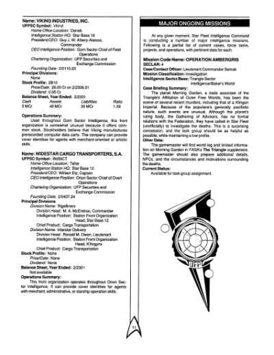 Star Trek RPG: Star Fleet Intelligence Manual (FASA 2014)