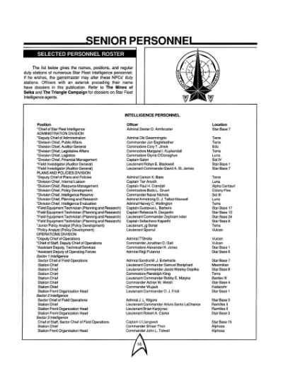 Star Trek RPG: Star Fleet Intelligence Manual (FASA 2014)