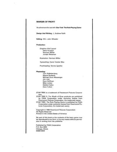 Star Trek RPG: Margin of Profit (FASA 2209)