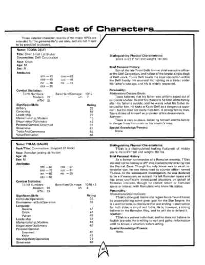 Star Trek RPG: The Outcasts (FASA 2210)