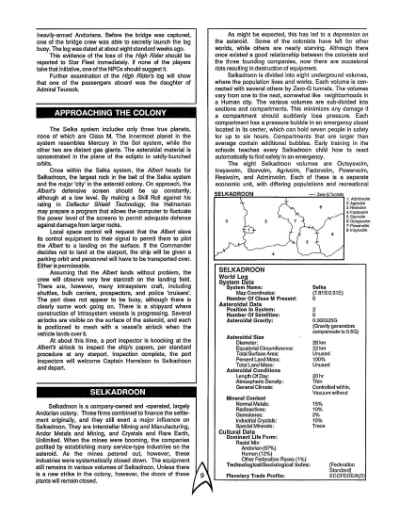 Star Trek RPG: The Mines of Selka (FASA 2213)