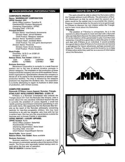Star Trek RPG: The Triangle Campaign (FASA 2215)