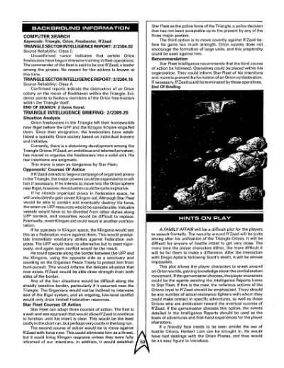Star Trek RPG: The Triangle Campaign (FASA 2215)