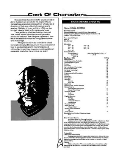 Star Trek RPG: Graduation Exercise (FASA 2216)