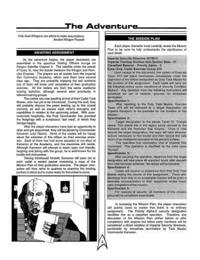 Star Trek RPG: Graduation Exercise (FASA 2216)