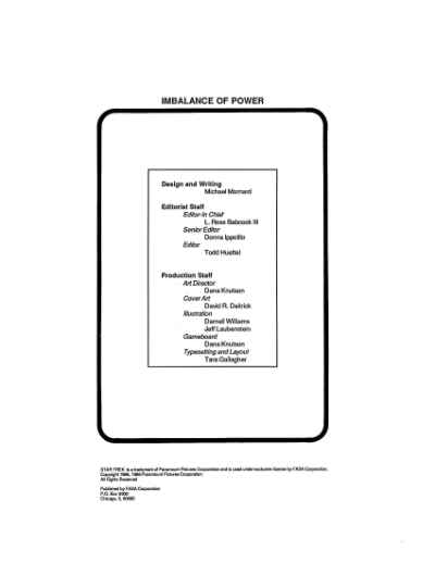 Star Trek RPG: An Imbalance of Power (FASA 2220)