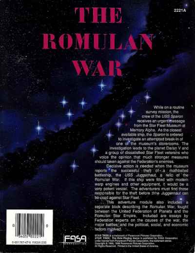 Star Trek RPG: The Romulan War (FASA 2221)