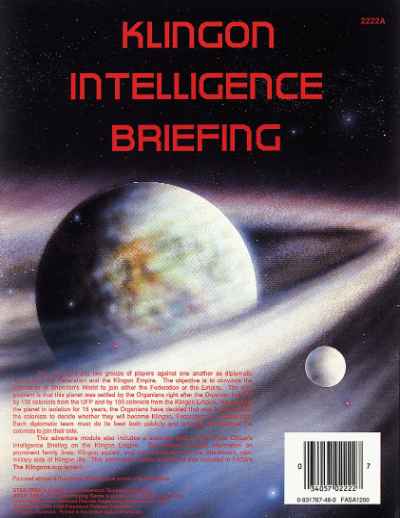 Star Trek RPG: Klingon Intelligence Briefing (FASA 2222)
