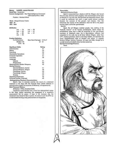 Star Trek RPG: The Dixie Gambit (FASA 2223)