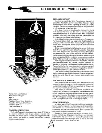 Star Trek RPG: The White Flame (FASA 2225)