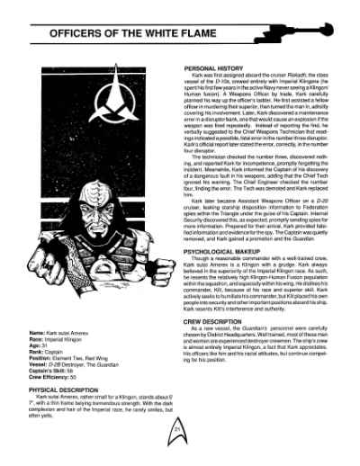 Star Trek RPG: The White Flame (FASA 2225)