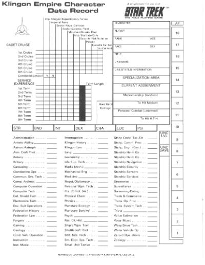 Star Trek RPG: Game Master’s Screen: Star Trek II: The Wrath of Khan (FASA 2802)