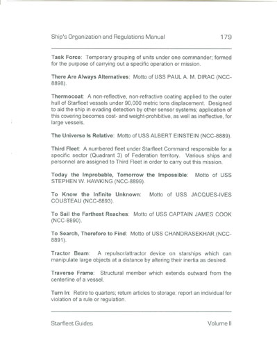 Galileo Class Starcruiser Ship's Organization and Regulations Manual